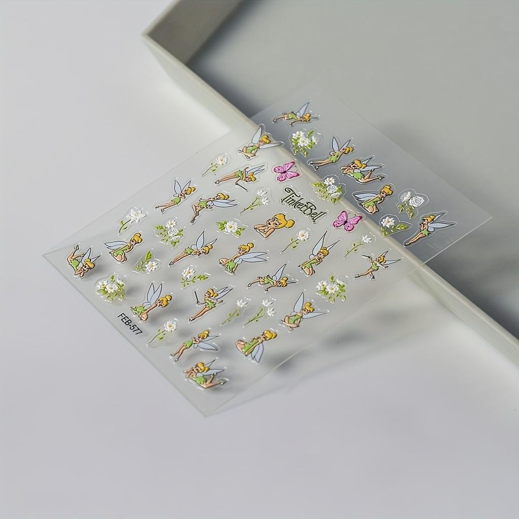 Nail Art Stickers, Flower Fairy Glitter Decals Premium Flatback Manicure Stickers, Colorful Butterfly Fairy Nail Decals