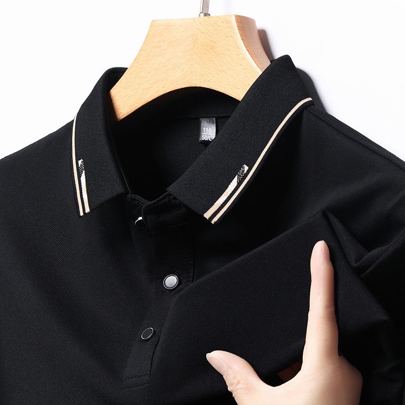 Polo Shirt Men'S Short Sleeve T-Shirt Thin Ice Silk Lapel Business Casual Top