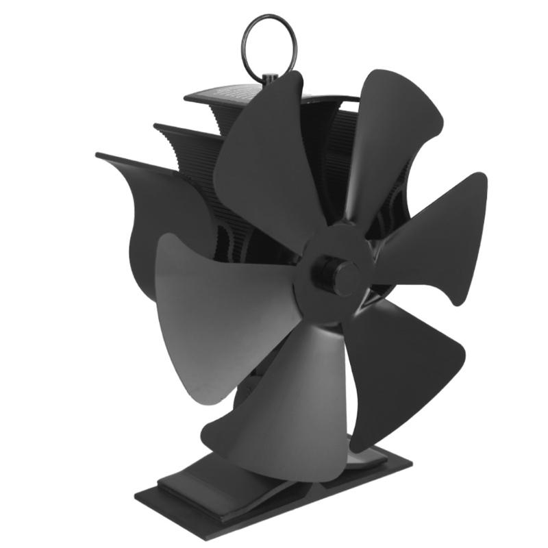Eco-friendly 2-in-1 Fireplace Fan 6-Blade Chimney Fan without Power Heat Powered Stove Fan Low Noise for Wood Log for Bu