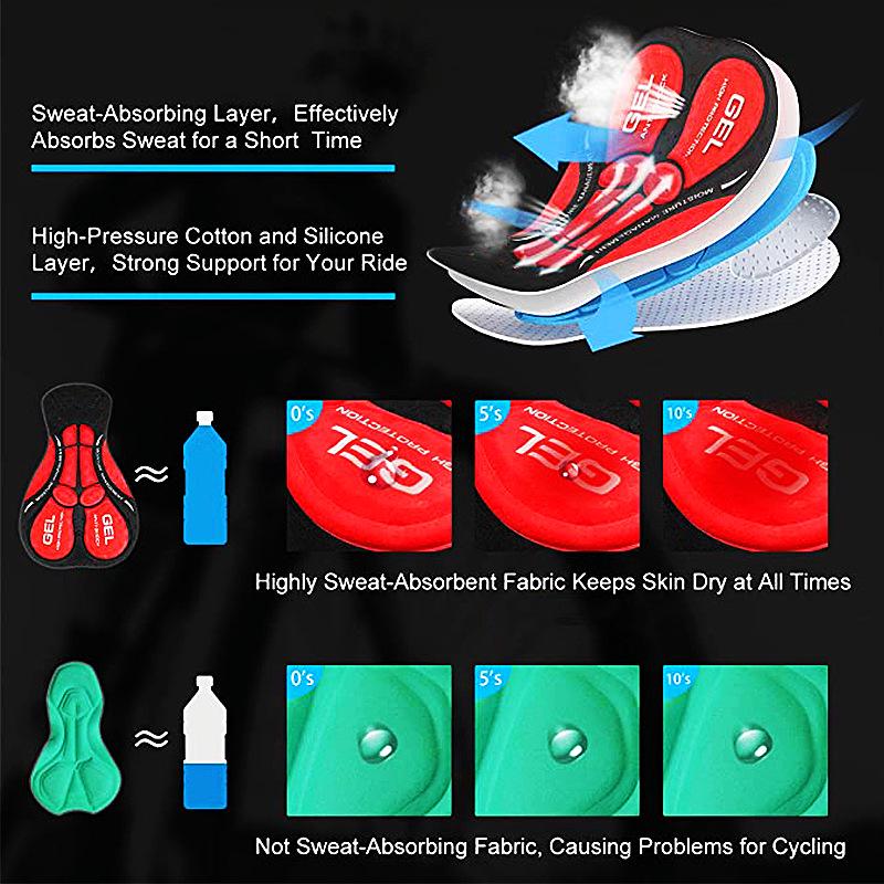 Pánské prodyšné rychleschnoucí cyklistické šortky s potiskem a silnou silikonovou vložkou