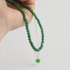 [Headquarters Genuine Product / Silk Pouch Included] Silver 925 Onyx Green Necklace 4mm