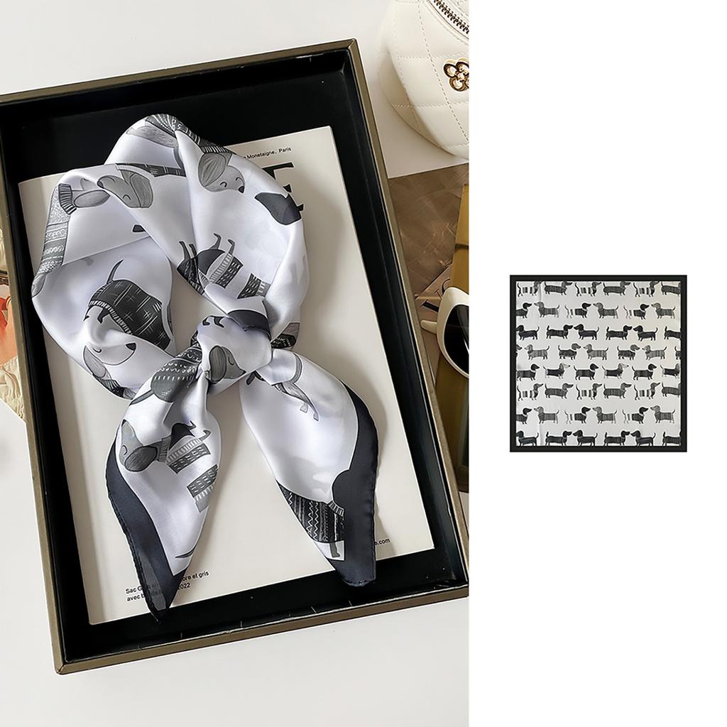 Spring and Summer New Satin Silk Scarf, Four-season Women's Versatile Fashion Printed Scarf, Thin Scarf, High-end 71 Small Square Scarf