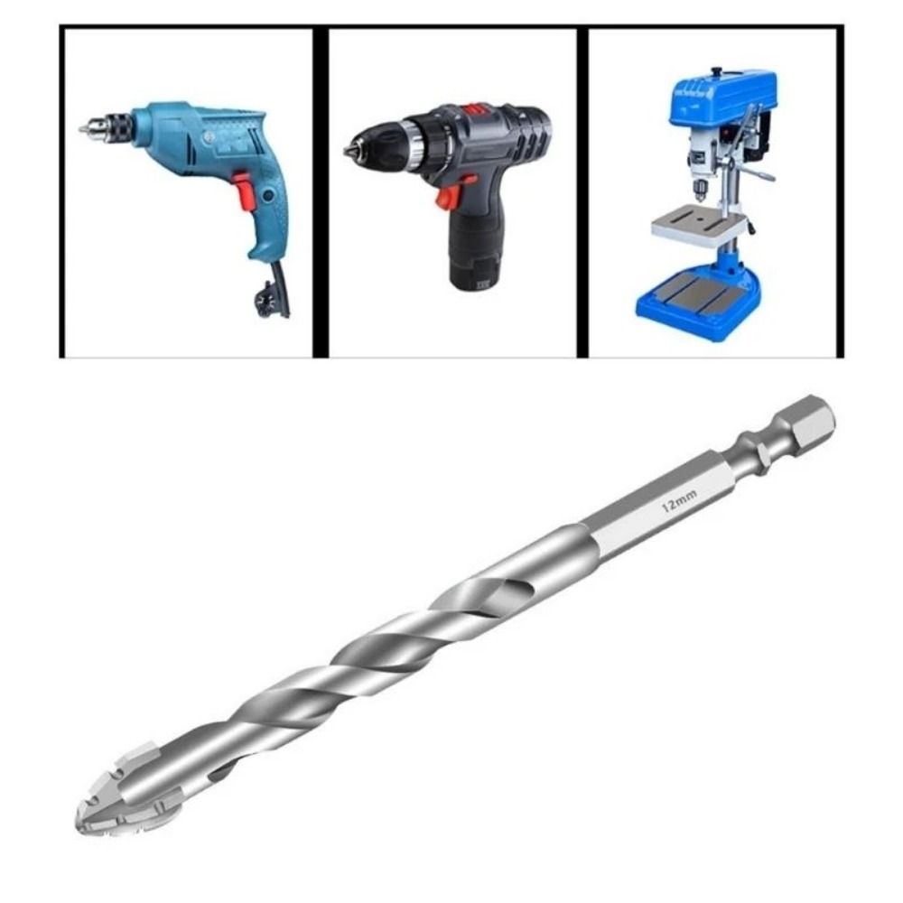6/8/10/12mm Drill Bit Set Four Edged Electric Drill Bit Multi-purpose Punching Tool  Metalworking