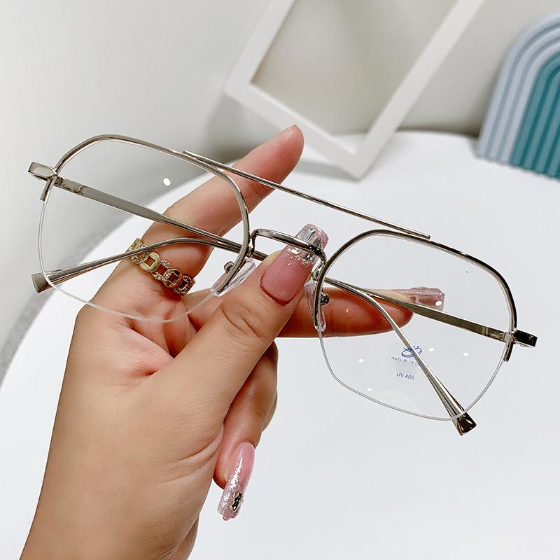 

Latest Style Half-frame Anti-glare Blue Light-blocking Nearsighted Eyeglasses For Male With Vintage And Stylish Designer.2038 0