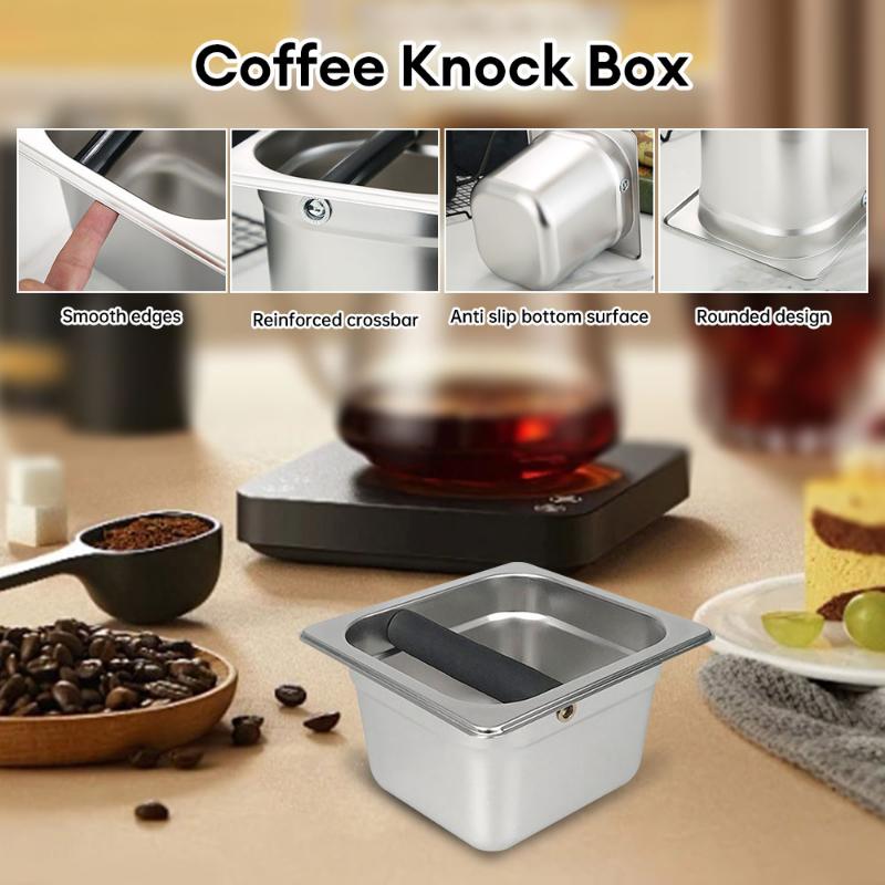 Coffee Knock Box Espresso Dump Bin for Barista Coffee Grind Anti-slip Espresso Dump Bin Grind Waste Bin Coffee Grounds Bucket