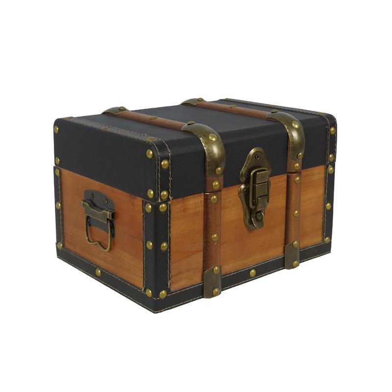 Винтажный кожаный чемодан Деревянный ящик для хранения с замком - Реквизит для фотосъемки и Декоративный сундук Customized OrderNo Returns 6250₽