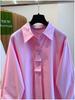 2025 Spring Women's Versatile Loose-Fit Cotton Polo Shirt - Solid Color, Long Sleeve, Commuting Style