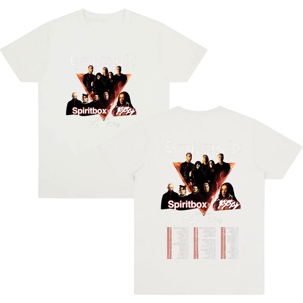 Evanescence & Spiritbox Tour T Shirt Short Sleeve Round Neck Casual Tee for Men Women Cotton High Quality Comfortable Streetwear