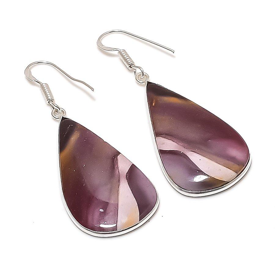 Natural Mookaite Gemstone 925 Sterling Silver Jewelry Earring 2.17  AE-12218
