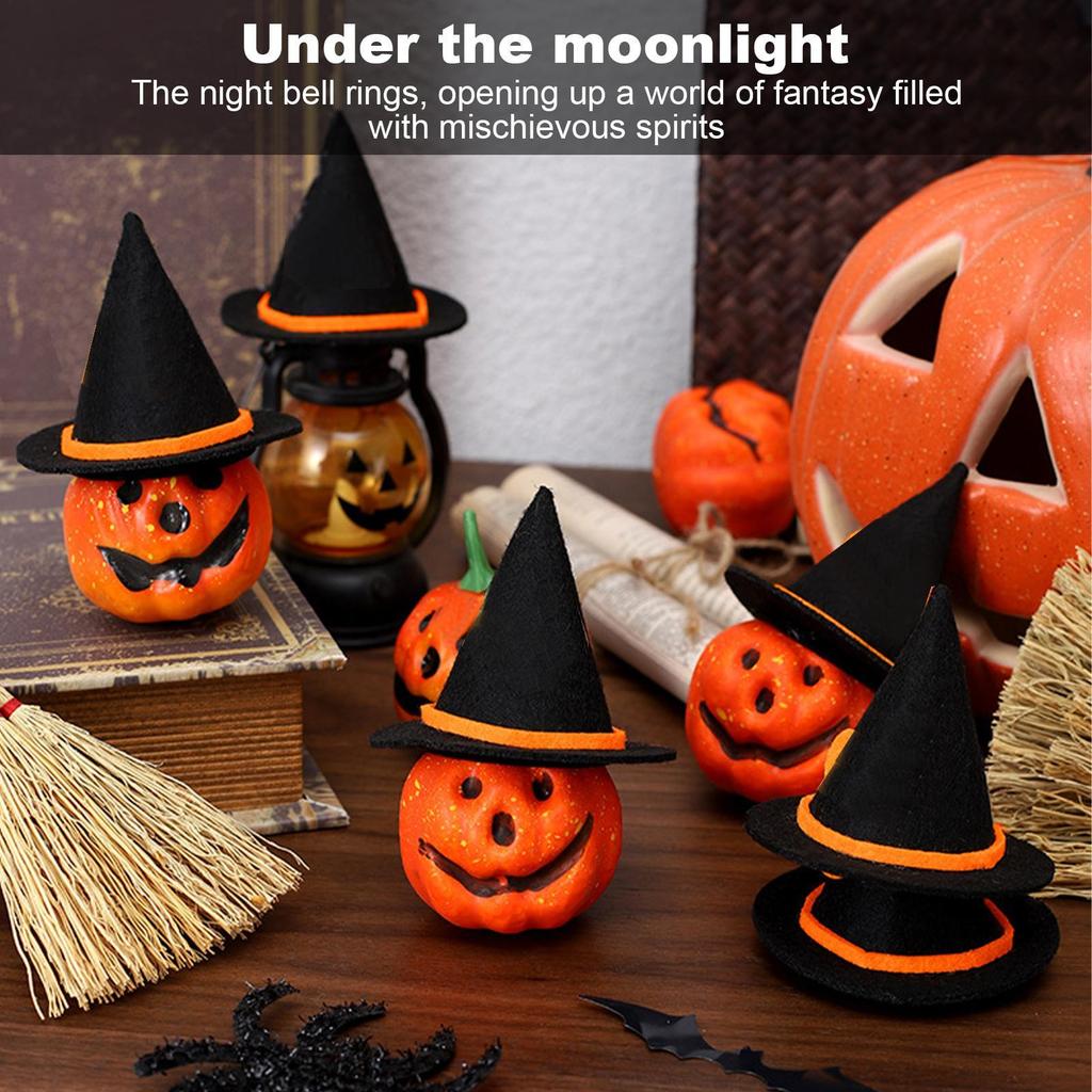3pcs Mini Witch Hat Art Project Halloween Decorations For Living Room Bedside Bookshelf Child Photo Prop Home Decor DIY Crafts