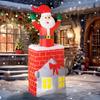 Inflatable Christmas Decoration, Santa Claus in Chimney, LEDs, Blower