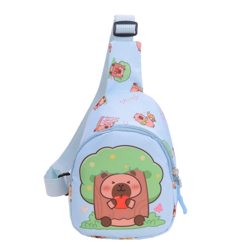 Capybara Cartoon Cute Shoulder Bag Breathable Fabric Toddlers Girl Travel Bags