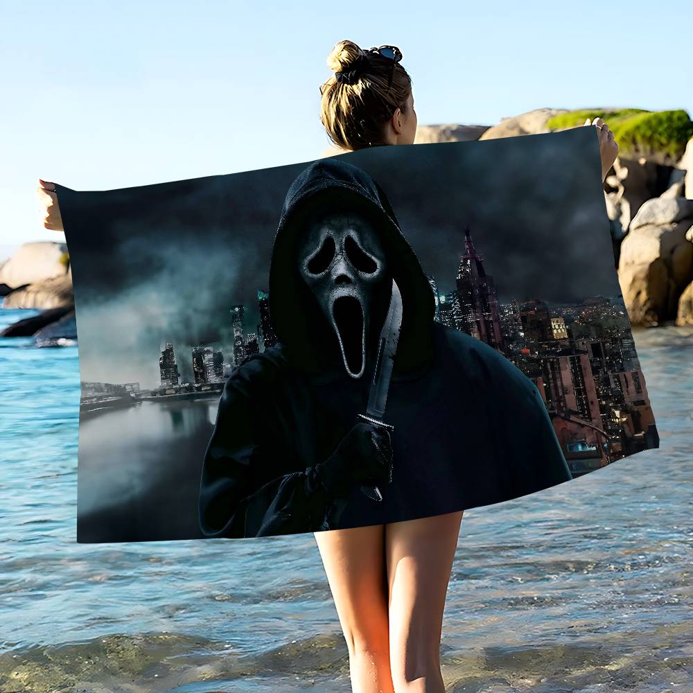 Cool H-Scream-W Microfiber Printed Beach Towel Mountain Climbing Yoga Beach Swimming Running Absorbent Soft Towel