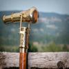Vintage Wooden Walking Cane with Hidden Spyglass Telescope – 93.98 Cm