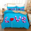 Love Heart Duvet Cover Set King Size Valentines Bedding Set Pink Love Heart Pattern Soft Microfiber Fabric For Girls Women Quilt