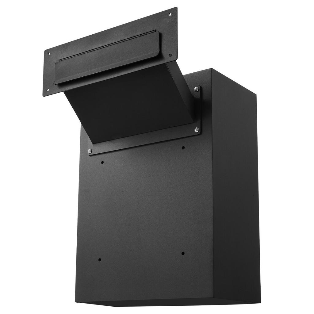 Through The Wall Drop Box 13x7x17" Mailbox with Combination Lock Black
