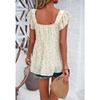 Summer Women's Top Sleeveless Temperament Tops Floral Square Collar Blouse