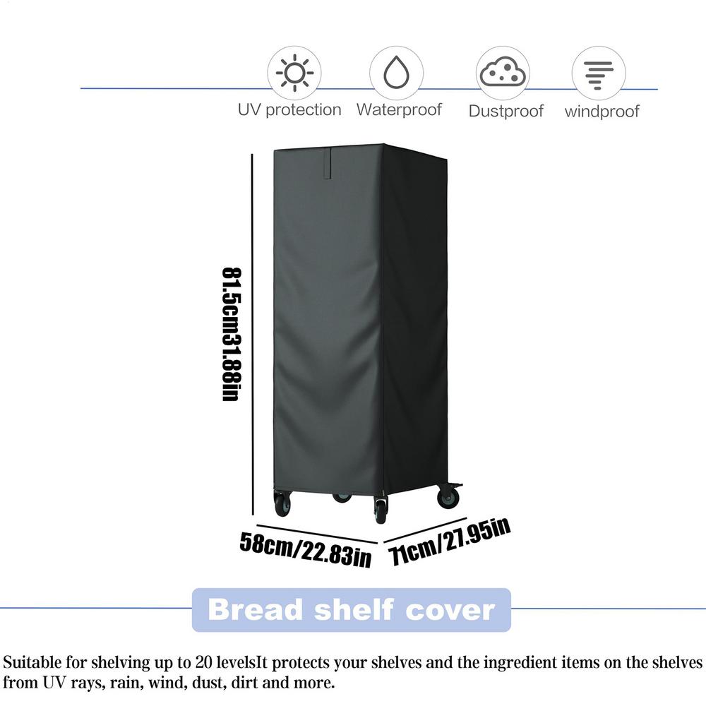 Bread Rack Cover Tear-resistant Transparent Zipper Closure Bun Pan Rack Cover Reinforced Seams Bread Rack Case For Home Bakery