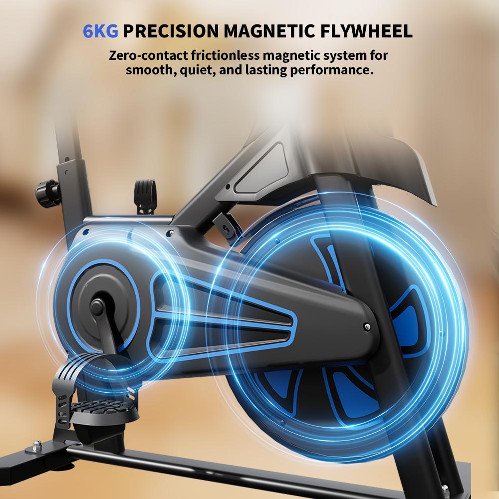 Roztáčecí kolo QK116C, 6kg setrvačník, nastavitelné sedlo a řídítka, LCD monitor, černo-červené, max. nosnost 120 kg, cyklistické trenažéry pro domácí použití