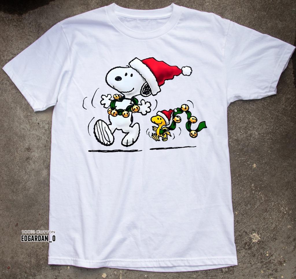 Funny Snoopy Christmas Shirt Happy Peanuts Christmas White T-shirt Size S-5XL