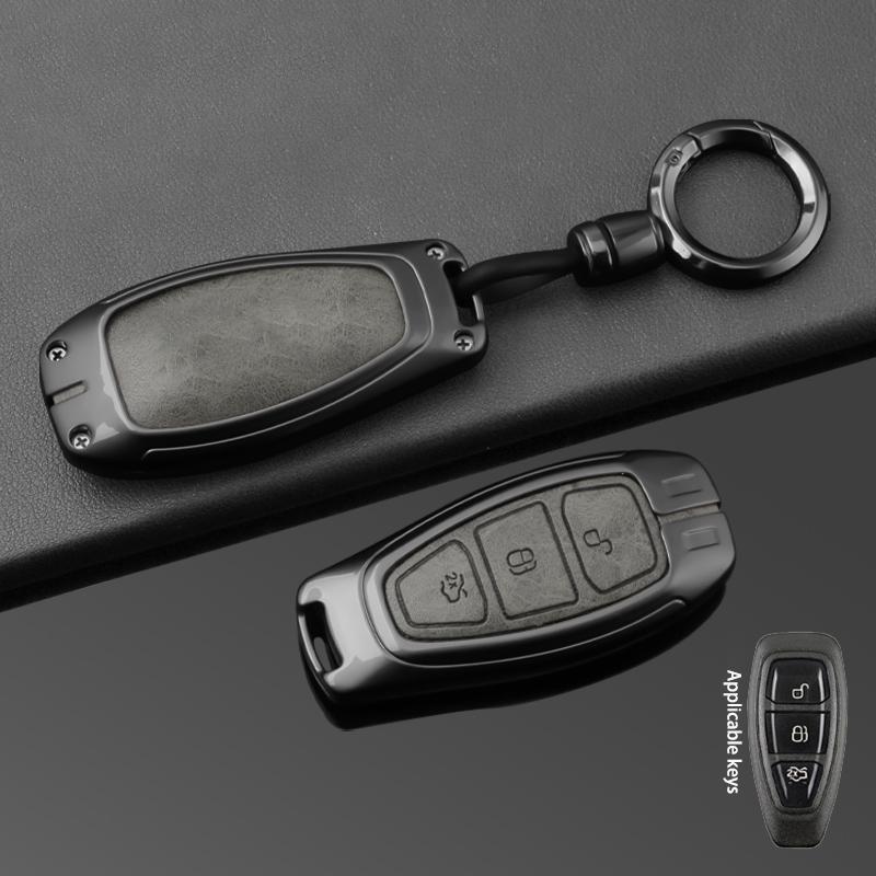 Interior Mouldings Car Key Case for Ford Kuga MK2 Focus 3 4 ST Mondeo MK3 MK4 Fiesta Fusion Ecosport Key Fob Keychain Keyless Ca
