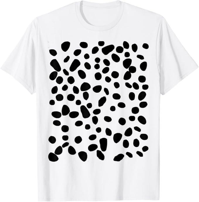 Spotted White with Black Polka dots Dalmatian T-Shirt L