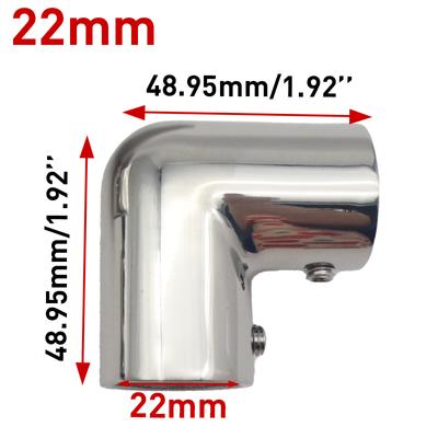 Codo de Tubería de 22 mm de 90 Grados Acero Inoxidable 316 Pulido Anticorrosión Sin Grietas Premium Conector de Tubería de 2 Vías Codo Para Tiendas de Ropa Accesorios para el Hogar