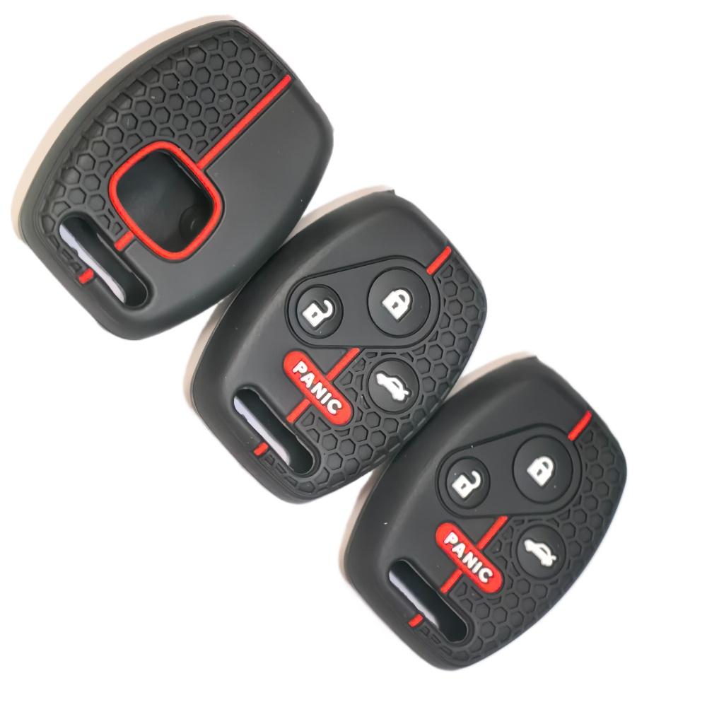 For Honda Civic Fit Accord Crv Jazz Srv Frv Pilot 4 Buttons Silicone Car Remote Key Cover Protector Caps Key Case Shell