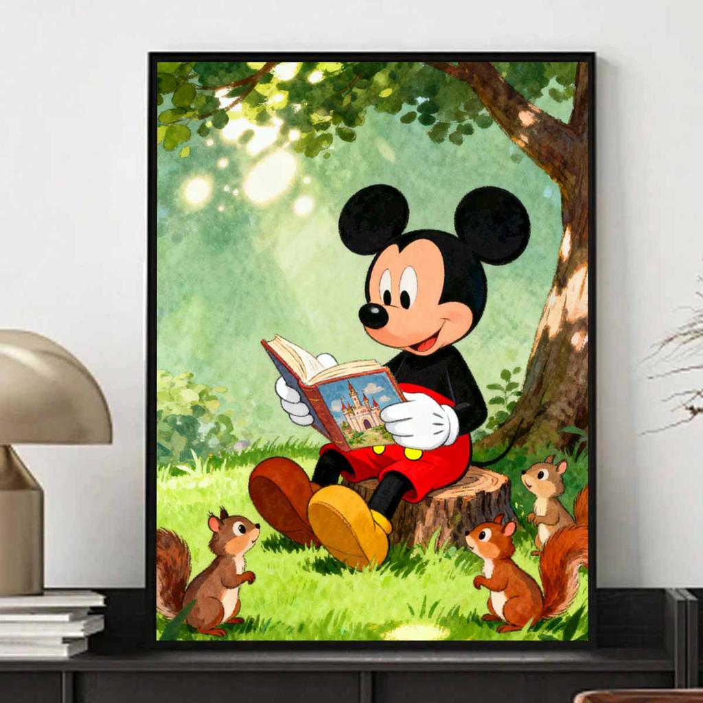 Disney Mickey Mouse reading a fairytale book 5D handmade diy diamond painting, home wall decoration