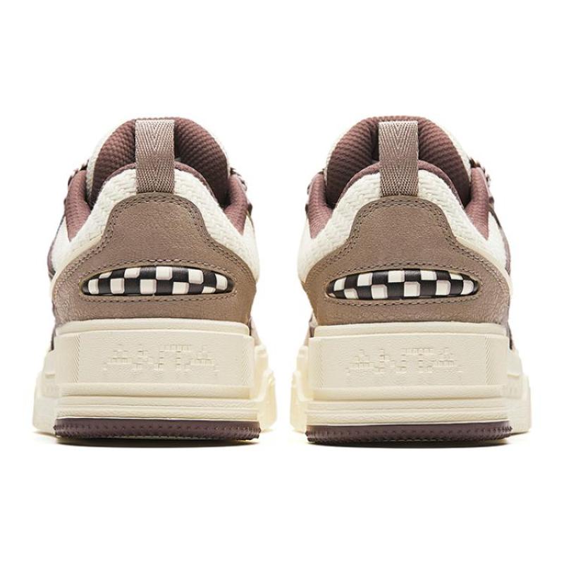 Anta Micro Sugar Puffy Shoes Cushioning Wear-Resistant Low-Top Skateboard Shoes Women's Beige Brown Sneakers 922348001-3