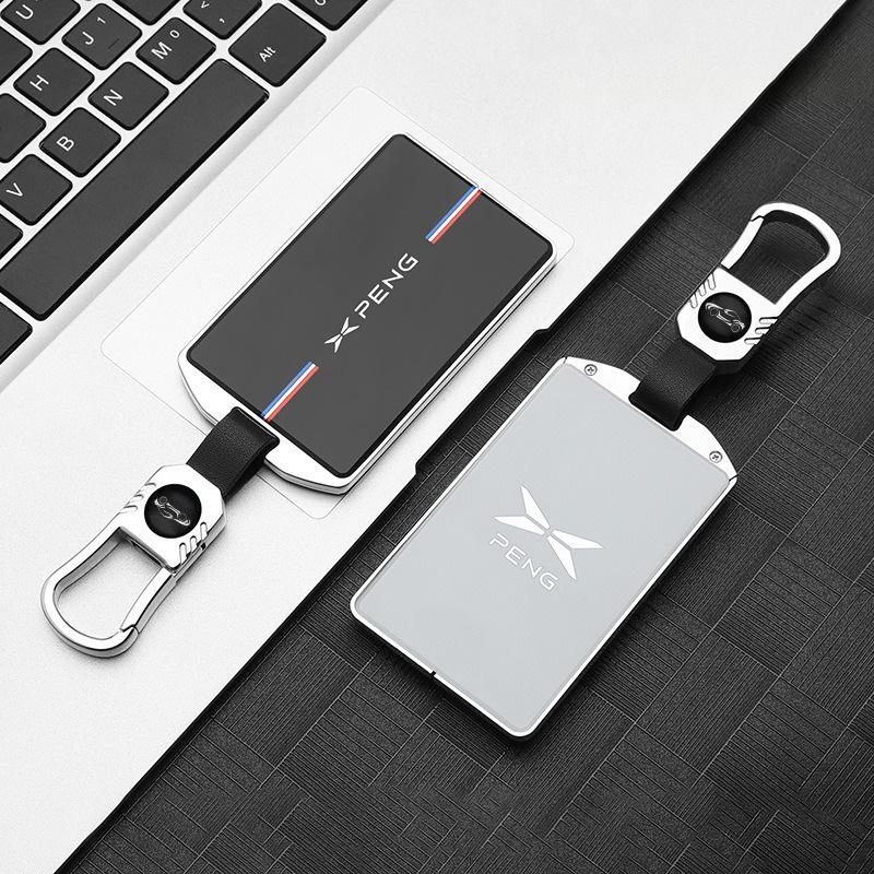 Automobile Key Sleeve Unisex Car Key Case For Xiaopeng Xpeng P7 P7i G6 P5 G9 G3 G3i Nfc Car-Styling Remote Cover Shell Keychain Ring Holder Fob Accessories