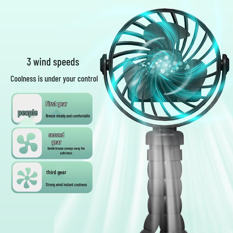 Ventilator Portabil Caracatiță: Reîncărcabil prin USB, Portabil, Mic și Versatil.