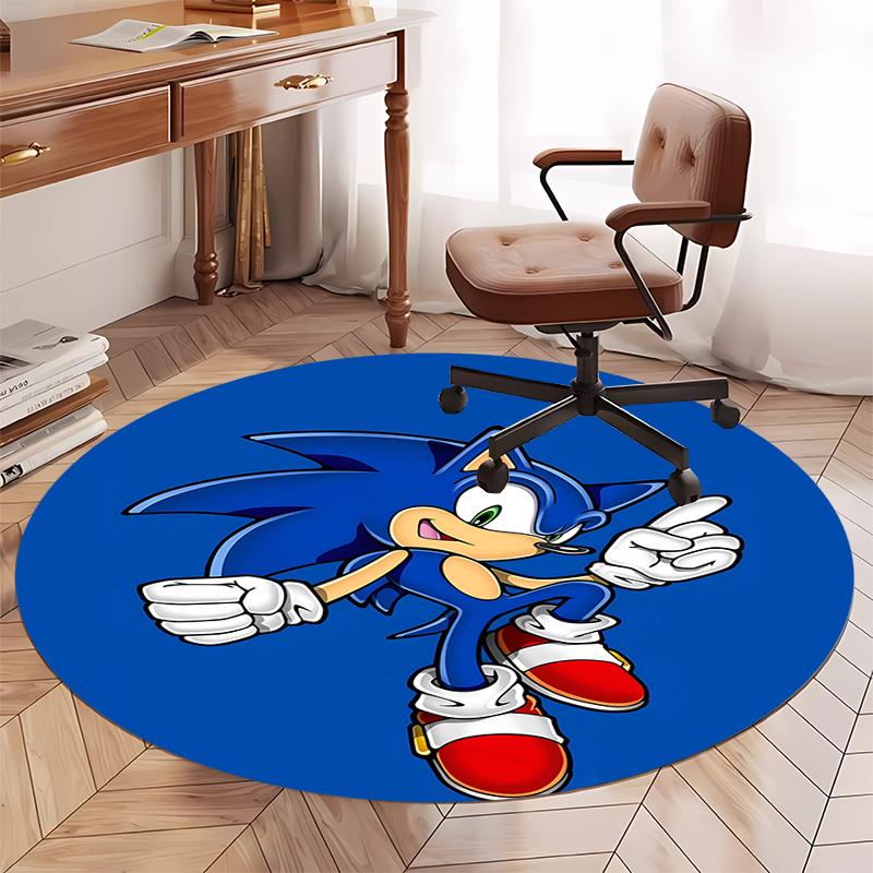 Runder Sonic-Teppich Teppich Stuhlteppich Bereichsteppich Eingang Fußmatten, für Bürostuhl Wohnzimmer Schlafzimmer Küche.