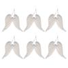 6Pcs Angel Wing Christmas Ornaments White Hanging Decor Xmas Tree Crafts Holiday DIY Project Photography Props