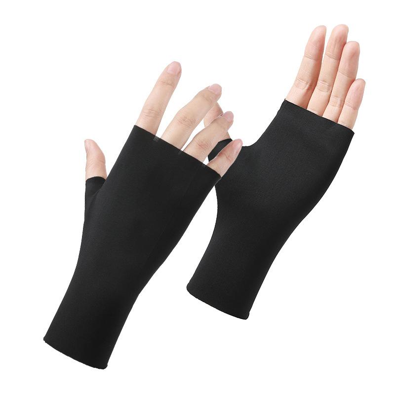 Letní ledové hedvábné opalovací rukavice s polovičními prsty Šetrné k pokožce Prodyšné Odolné proti UV záření Tenký styl Řidičské Rukavice na prsty Proti černání Nehtové umění