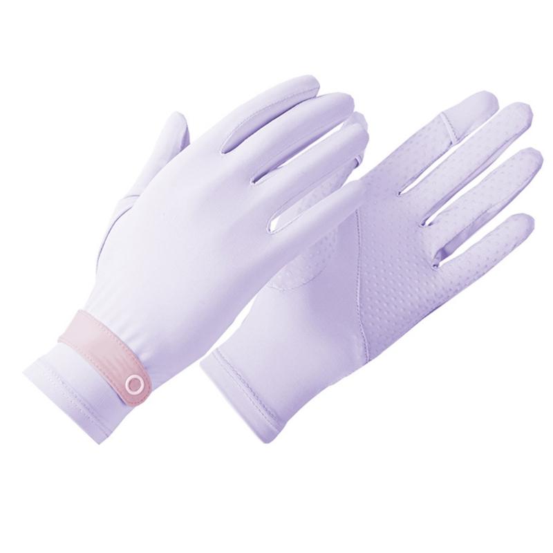 New Riding Gloves Female for Sun for Protection Thin Short Outdoor Ice Silk Anti-UV Anti-Skid Elastic Gloves