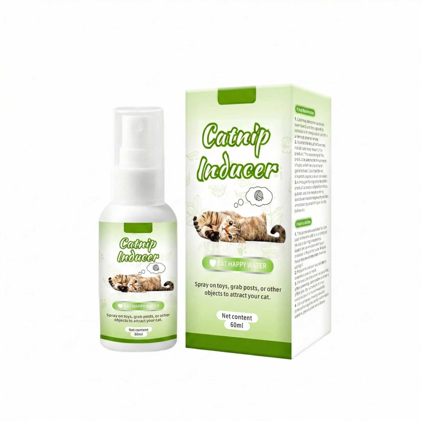 Мятный стимулятор для кошек Мята Кошачья Счастливая вода Непоседливые кошки Спрей с кошачьей мятой 60 мл белый