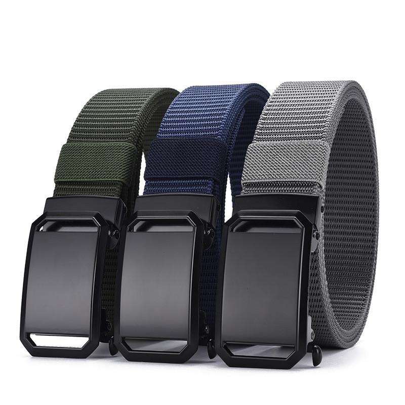 Canvas Tactical Belt With Auto Buckle For Men Outdoor Sports And Casual Wear