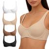 Zeriluna Nude Underwire Non-Padded Bra with Wide Straps - Comfortable, Skin-Friendly Push-Up Lingerie