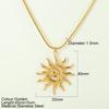 Stainless Steel Pendant Necklace for Women Spring buckle chain Sun Pendants women's Stainless Steel Zircon Birthday Gift trend