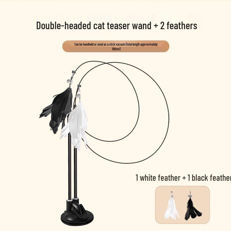 Self-Entertainment Cat Teaser Wand with Suction Cup - Stress Relief Toy for Kittens