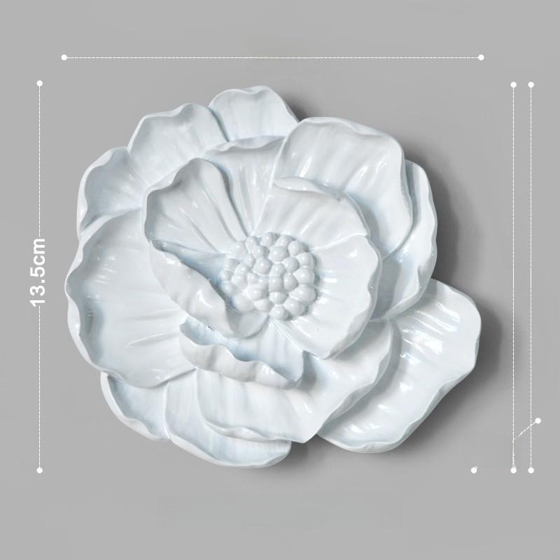 

Lotus Resin Luxurious Wall Art For Bedroom Decor Stylish Home Bedroom Supplies Peony White,15cm