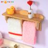 1 Set 1/12 Dollhouse Towel Rack Doll Accessories Scene Model Toys Mini Cosmetics Shelf Miniature Wooden Furniture Bathroom Kit