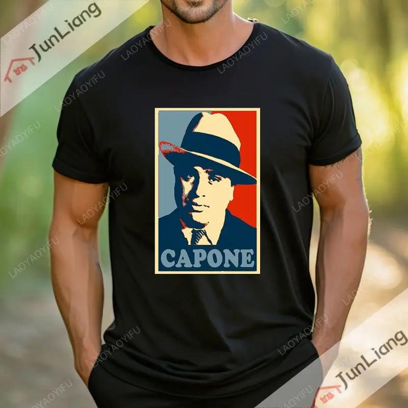 T-shirt da uomo Al Capone manica corta girocollo T-shirt gangster Mafia estiva alla moda comoda e vestibilità ampia