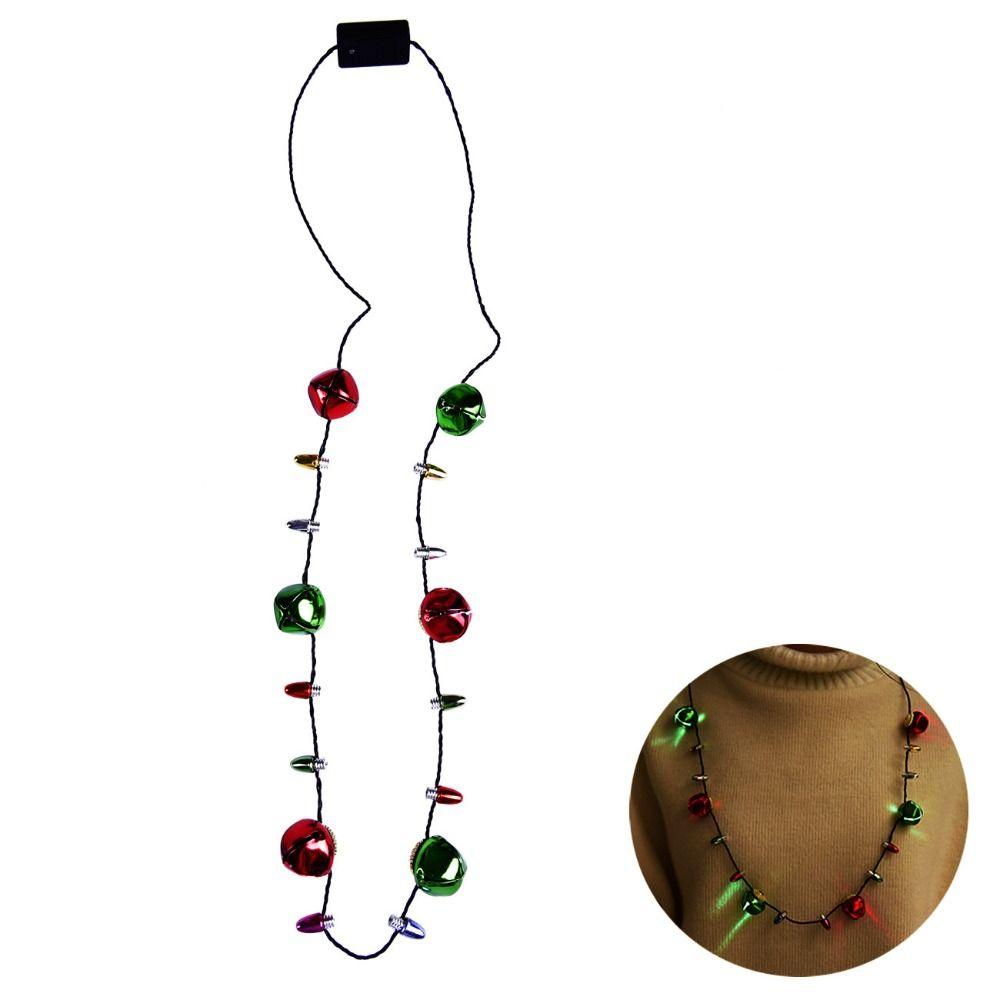

Xmas Luminous Light String Necklace Electroplated Bell Christmas Decorative Light Gift