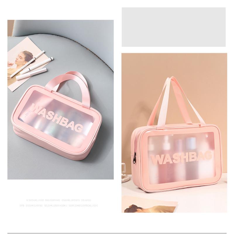 New Transparent Makeup Pack 6 Pcs Set PVC Wash Storage Bags Bath Swimming Beach Bag PU Matte Skincare Sorting Bag