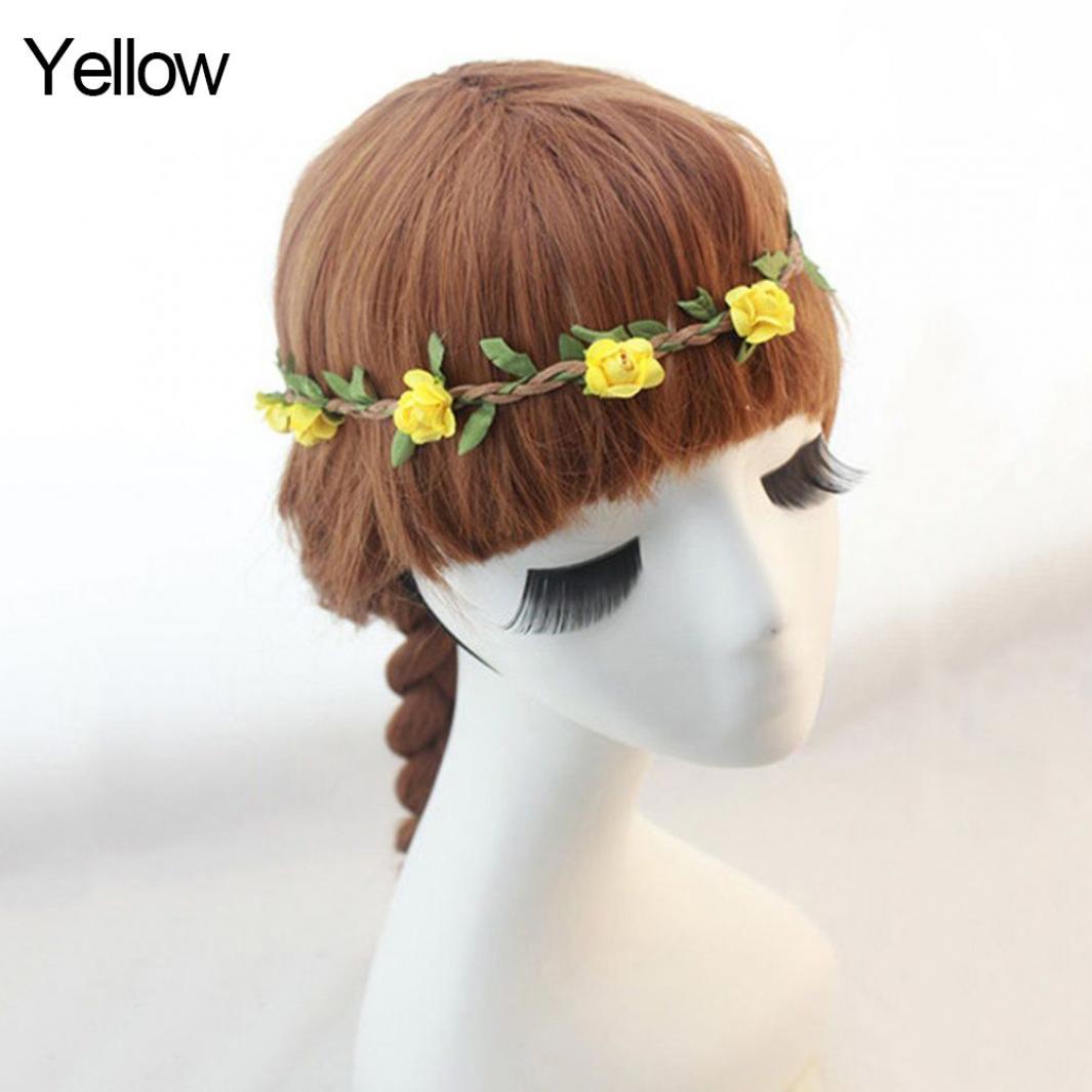 

Бохо Квіткові Жіночі Дівчата Квіткова Пов язка На Голову Фестиваль Весільний Декор жовтий