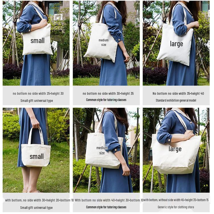 Customizable White Canvas Tote Bag with High-End Feel