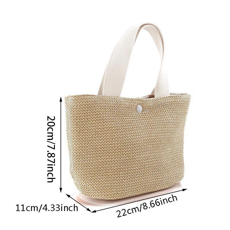 Beach Straw Shoulder Messenger Bag Women Bohemian Summer Woven Rattan Bucket Handbag Handmade Crossbody Bags For
