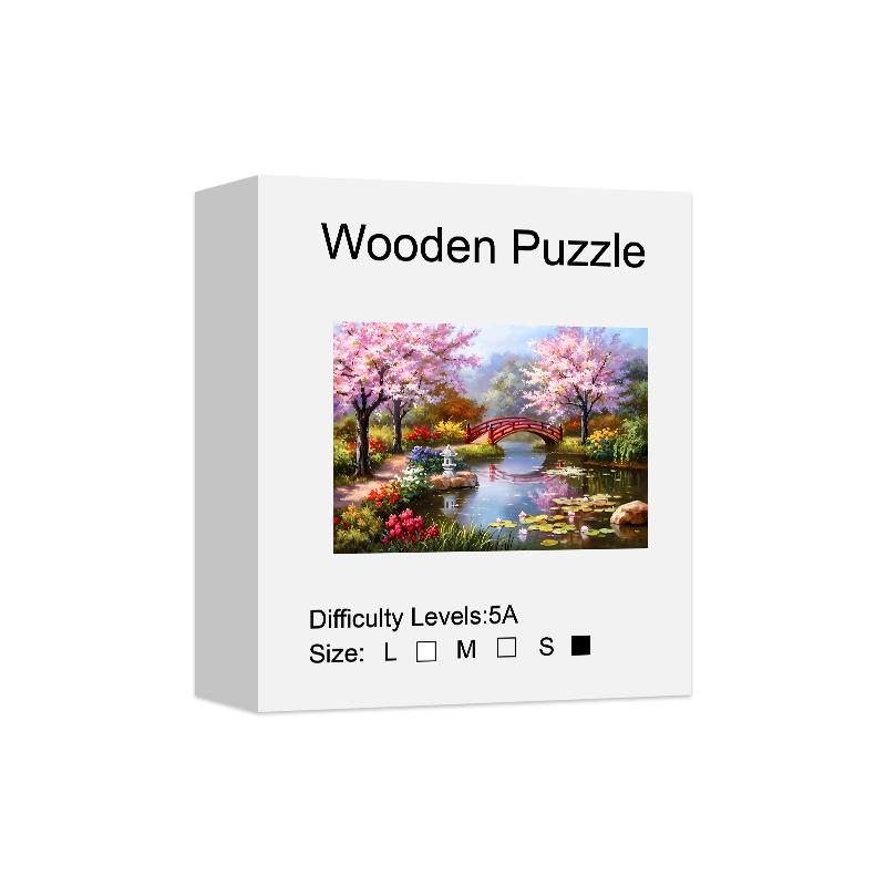 

Wooden Puzzle for Adults, Landscape of cherry trees Puzzles, Special Holiday Gifts for Friends Family Modern Art Home Decor
